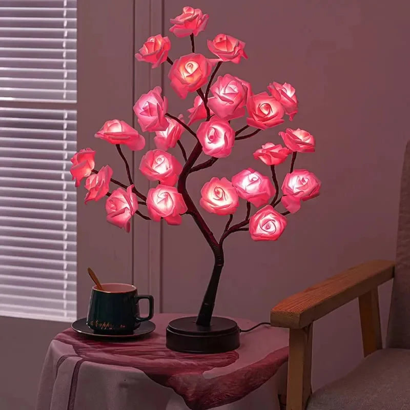 Lámpara de árbol de rosas Forever