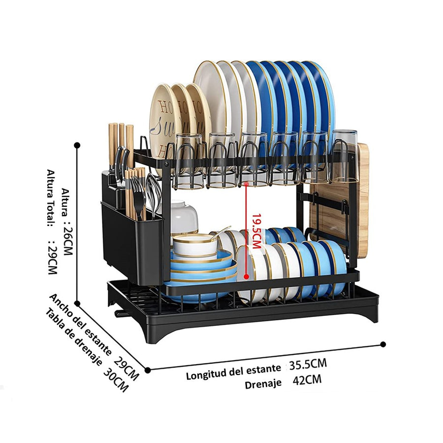 Escurridor De Platos 2 Niveles Secaplatos Multifuncional